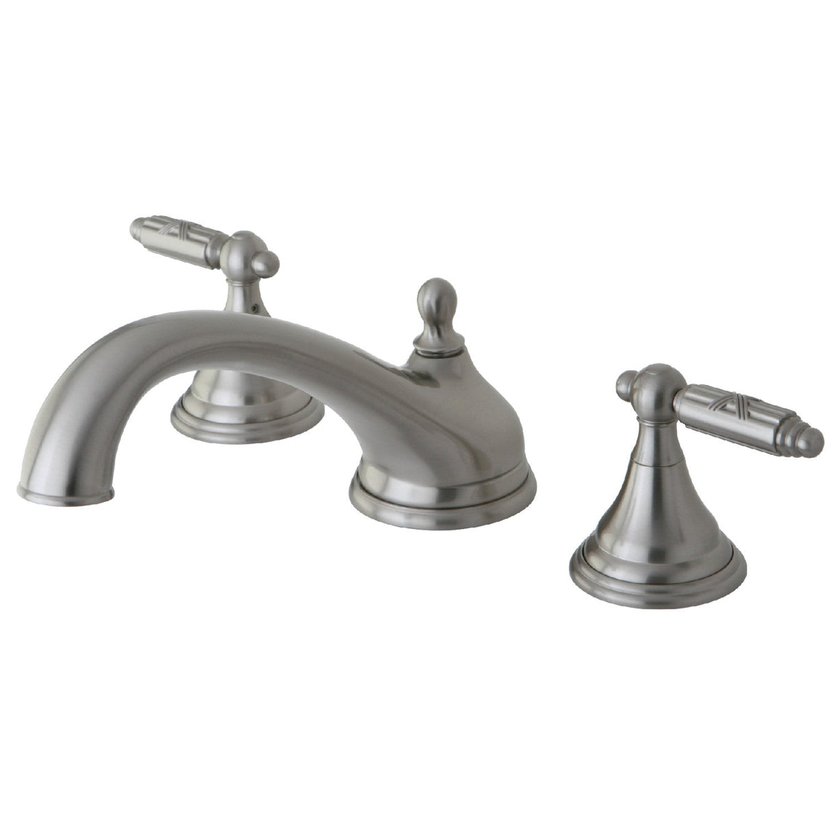 Georgian KS5538GL Two-Handle 3-Hole Deck Mount Roman Tub Faucet, Brushed Nickel