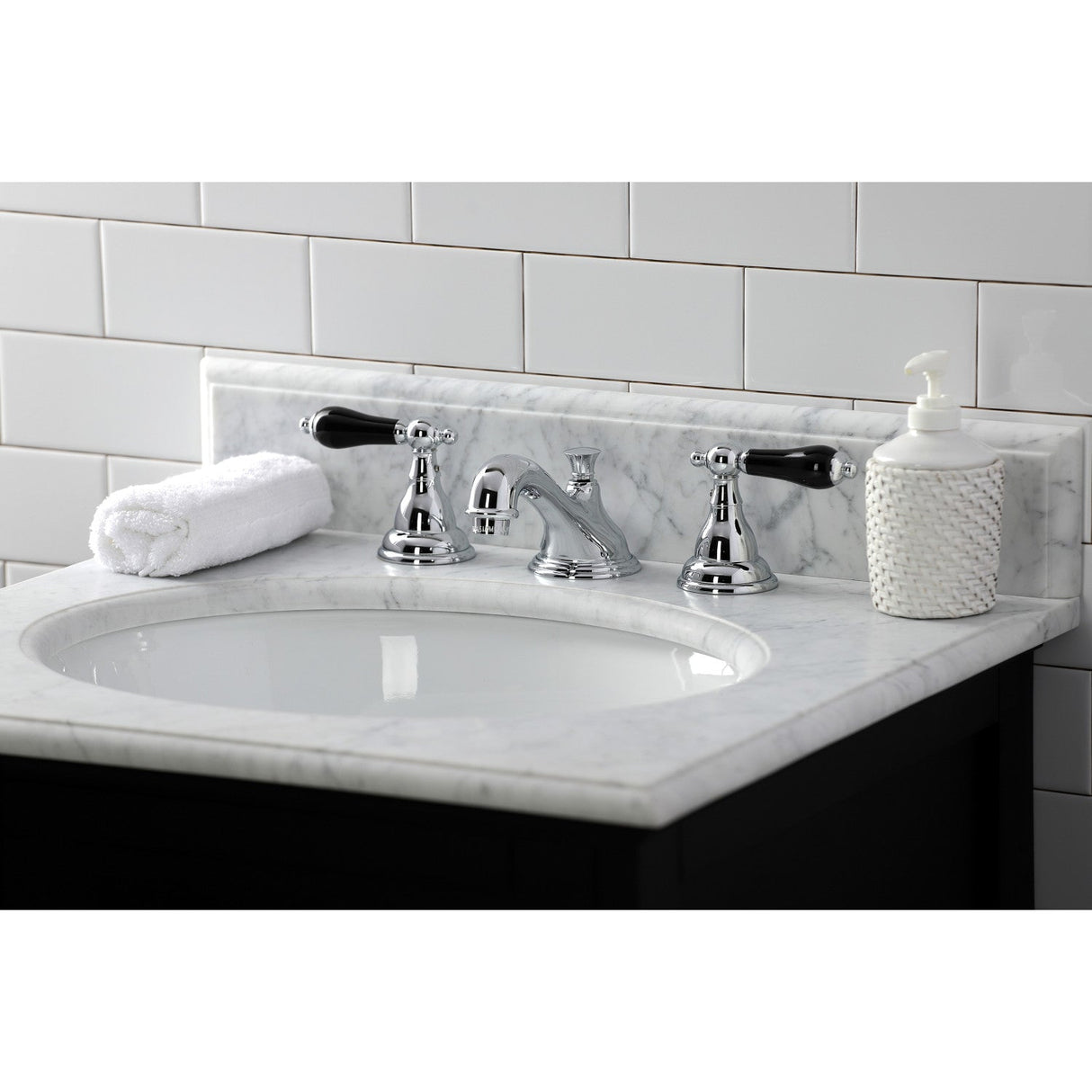 Duchess KS5561PKL Two-Handle Deck Mount Widespread Bathroom Faucet with Brass Pop-Up, Polished Chrome