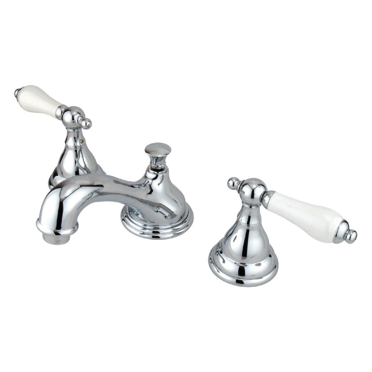 Royale KS5561PL Two-Handle 3-Hole Deck Mount Widespread Bathroom Faucet with Brass Pop-Up, Polished Chrome