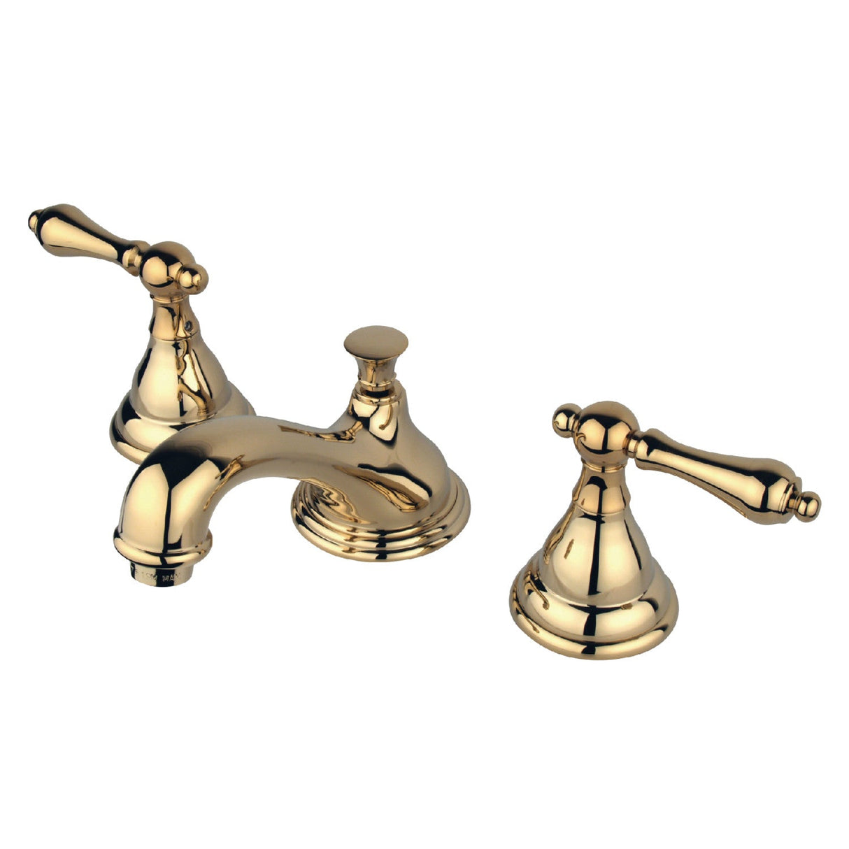 KS5562AL Two-Handle 3-Hole Deck Mount Widespread Bathroom Faucet with Brass Pop-Up, Polished Brass
