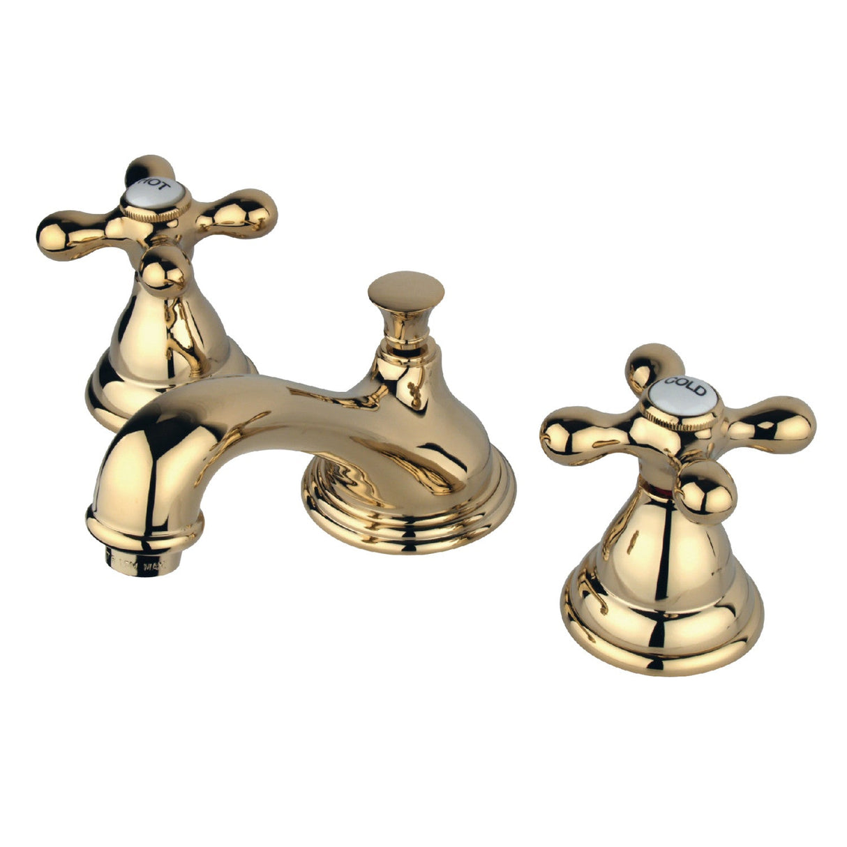 Royale KS5562AX Two-Handle 3-Hole Deck Mount Widespread Bathroom Faucet with Brass Pop-Up, Polished Brass