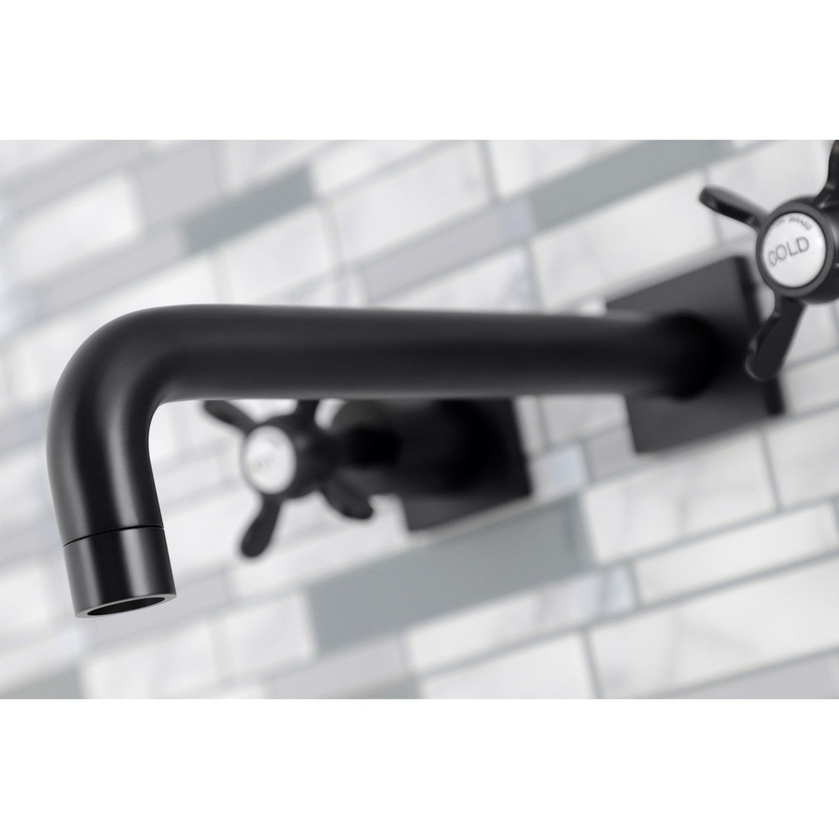 Essex KS6020BEX Two-Handle 3-Hole Wall Mount Roman Tub Faucet, Matte Black
