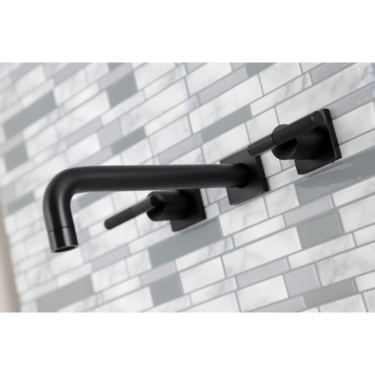 Kaiser KS6020CKL Two-Handle 3-Hole Wall Mount Roman Tub Faucet, Matte Black