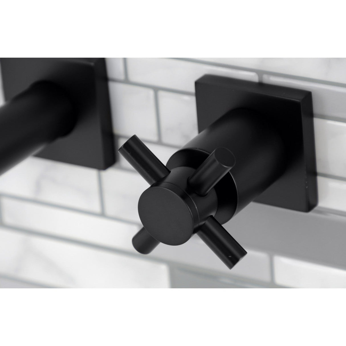 Concord KS6020DX Two-Handle 3-Hole Wall Mount Roman Tub Faucet, Matte Black