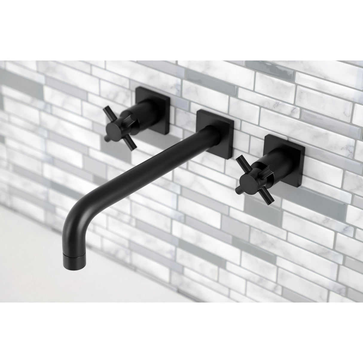 Concord KS6020DX Two-Handle 3-Hole Wall Mount Roman Tub Faucet, Matte Black