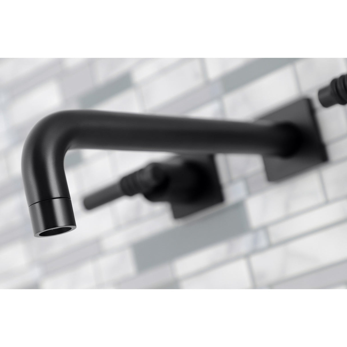 Milano KS6020ML Two-Handle 3-Hole Wall Mount Roman Tub Faucet, Matte Black