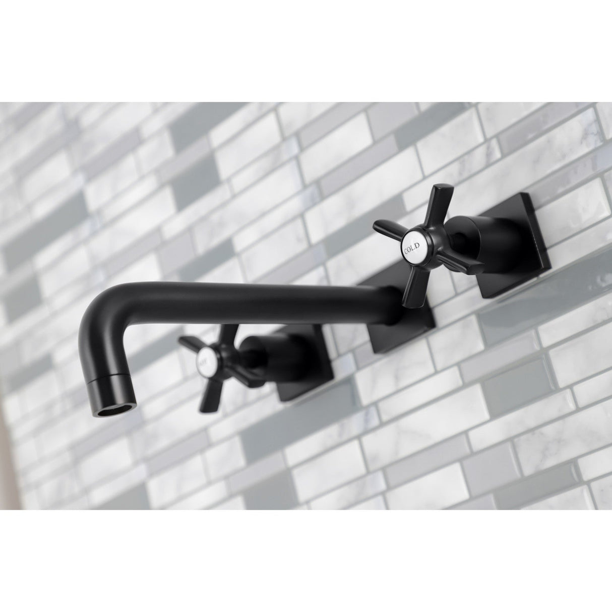Millennium KS6020ZX Two-Handle 3-Hole Wall Mount Roman Tub Faucet, Matte Black