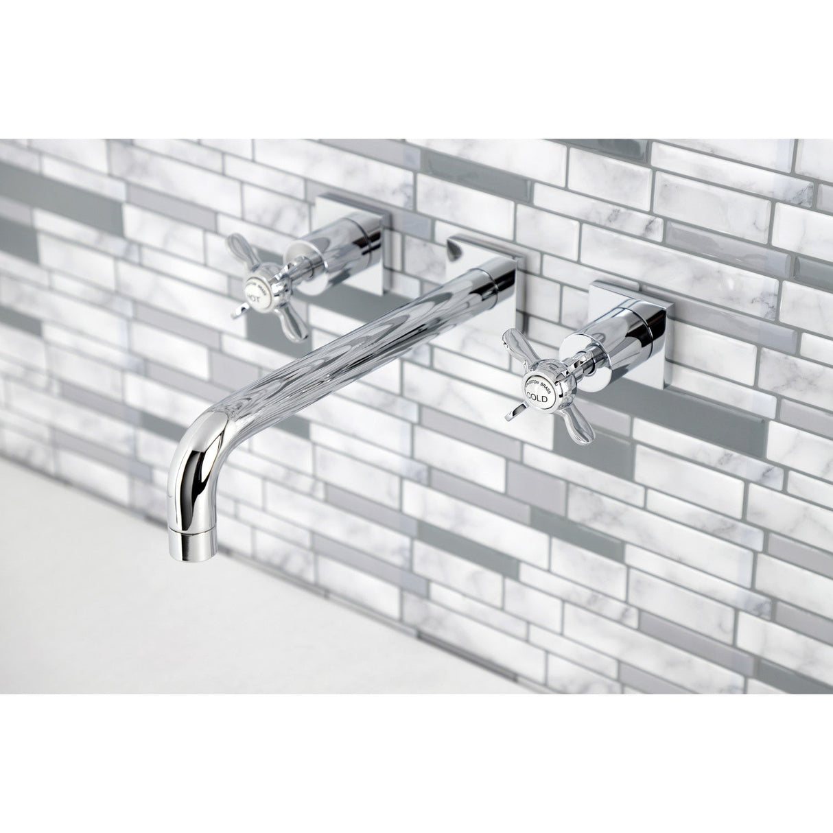 Essex KS6021BEX Two-Handle 3-Hole Wall Mount Roman Tub Faucet, Polished Chrome