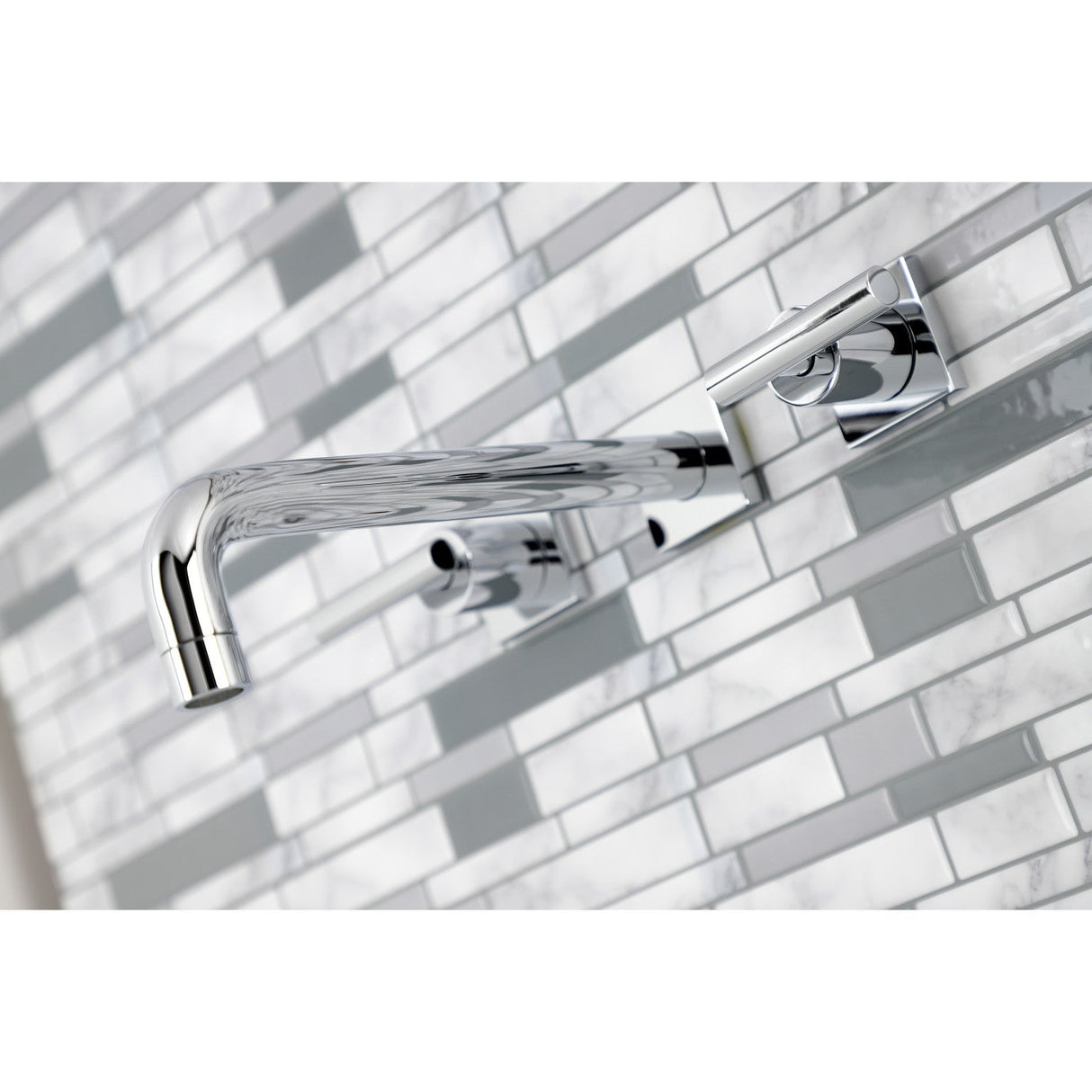 Manhattan KS6021CML Two-Handle 3-Hole Wall Mount Roman Tub Faucet, Polished Chrome