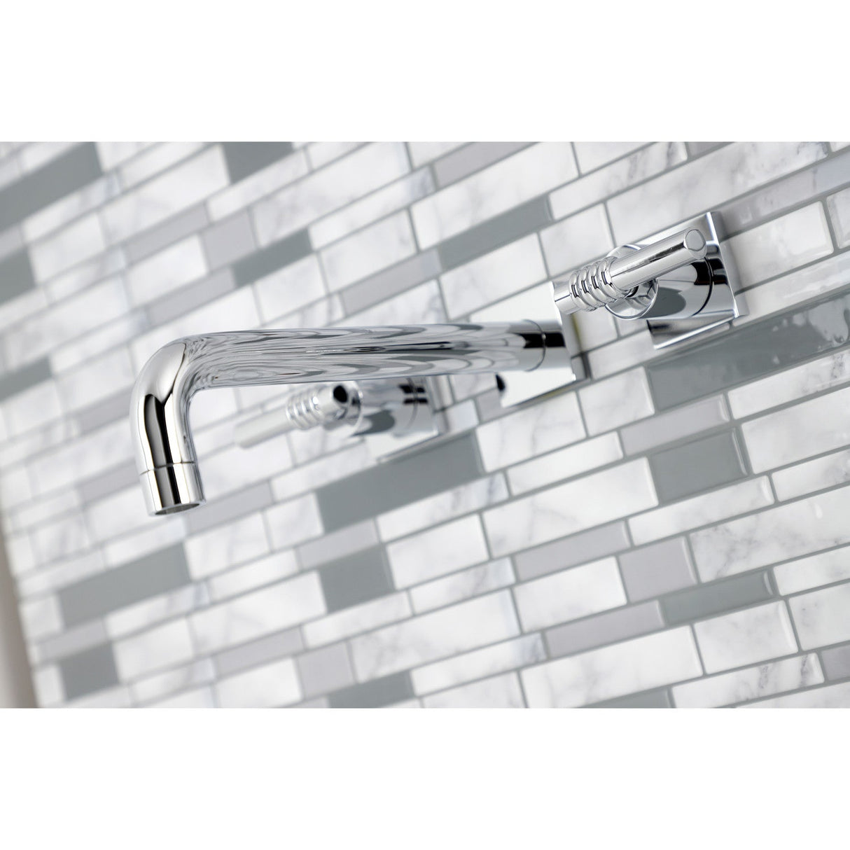 Milano KS6021ML Two-Handle 3-Hole Wall Mount Roman Tub Faucet, Polished Chrome