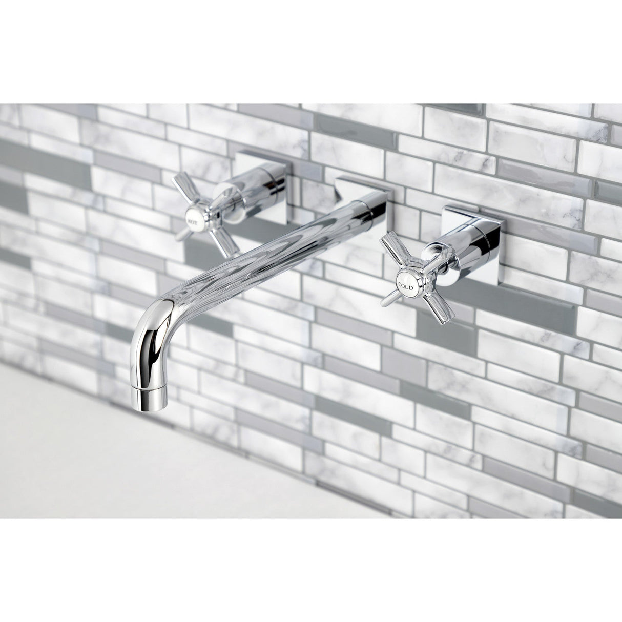 Millennium KS6021ZX Two-Handle 3-Hole Wall Mount Roman Tub Faucet, Polished Chrome