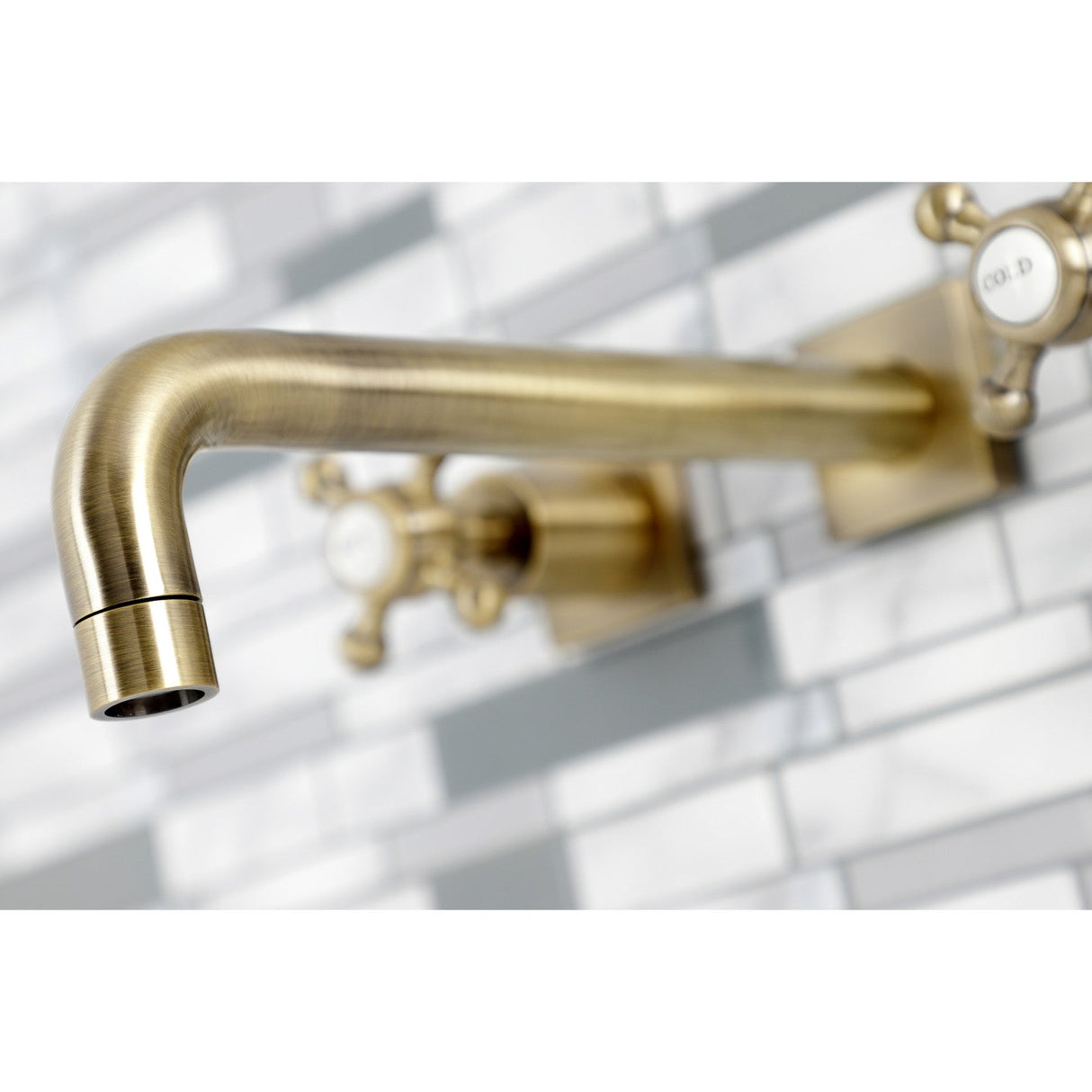 Metropolitan KS6023BX Two-Handle 3-Hole Wall Mount Roman Tub Faucet, Antique Brass