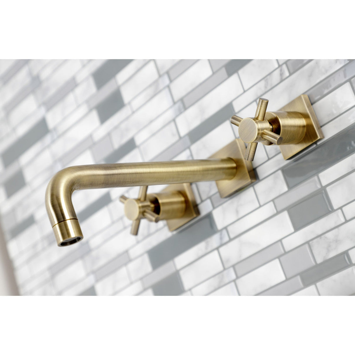 Concord KS6023DX Two-Handle 3-Hole Wall Mount Roman Tub Faucet, Antique Brass