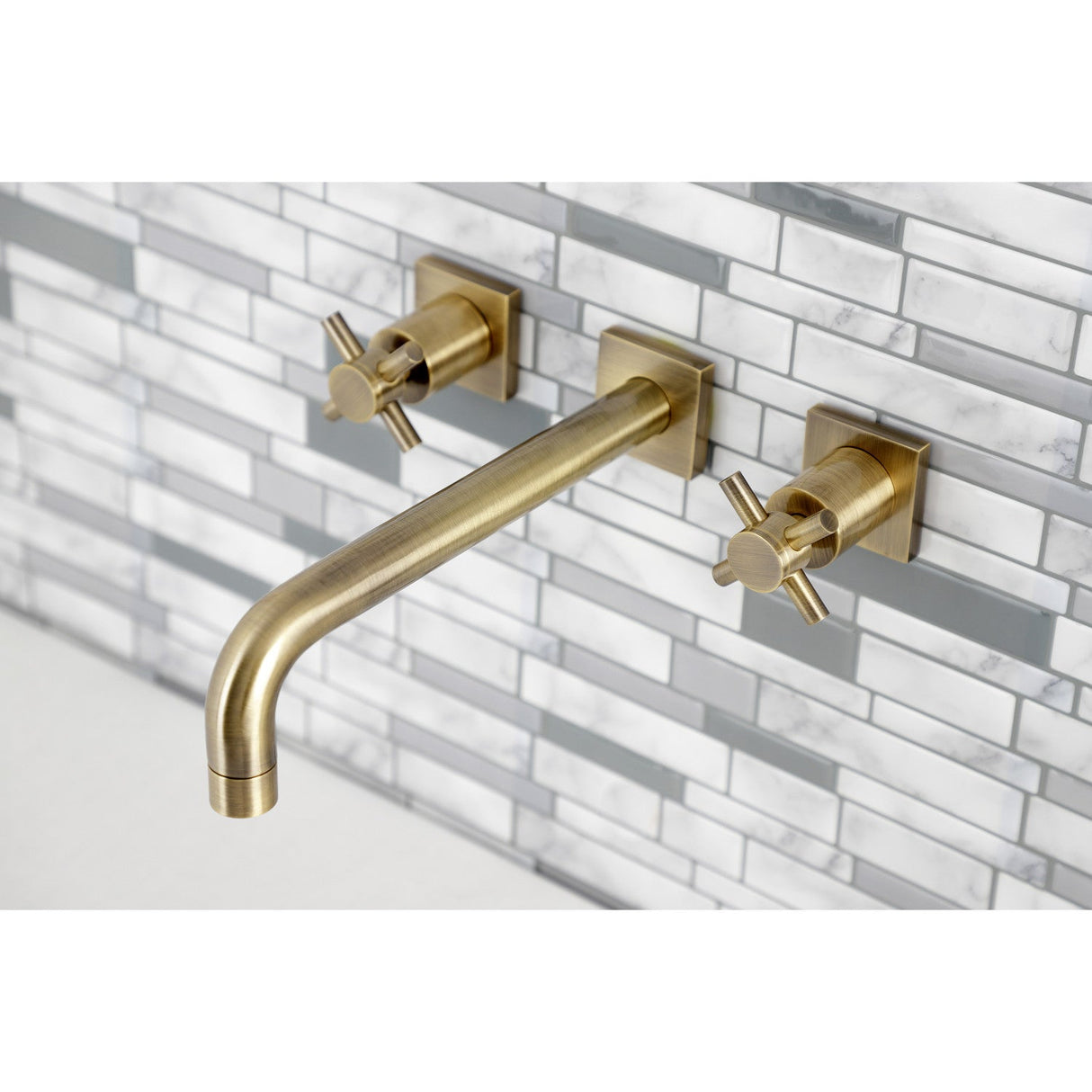 Concord KS6023DX Two-Handle 3-Hole Wall Mount Roman Tub Faucet, Antique Brass