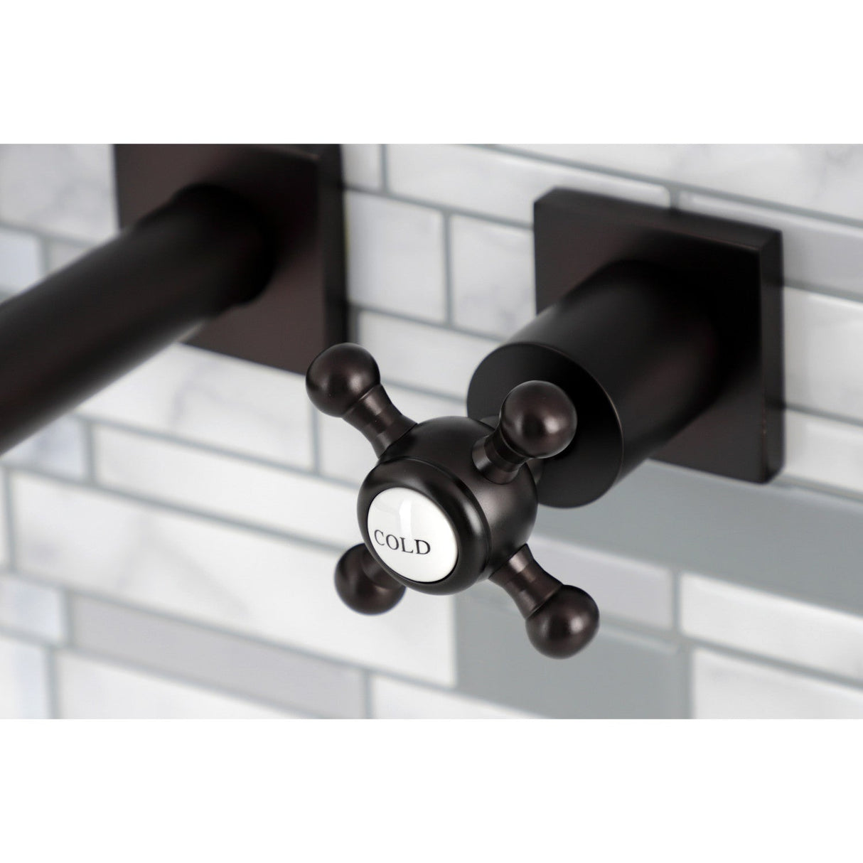 Metropolitan KS6025BX Two-Handle 3-Hole Wall Mount Roman Tub Faucet, Oil Rubbed Bronze
