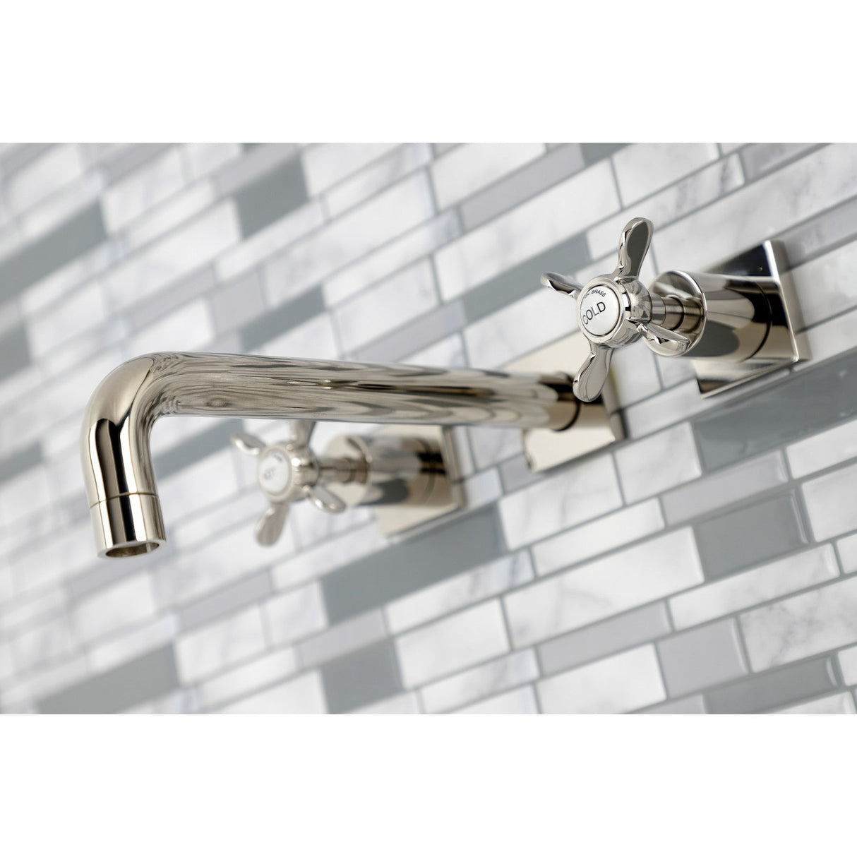 Essex KS6026BEX Two-Handle 3-Hole Wall Mount Roman Tub Faucet, Polished Nickel