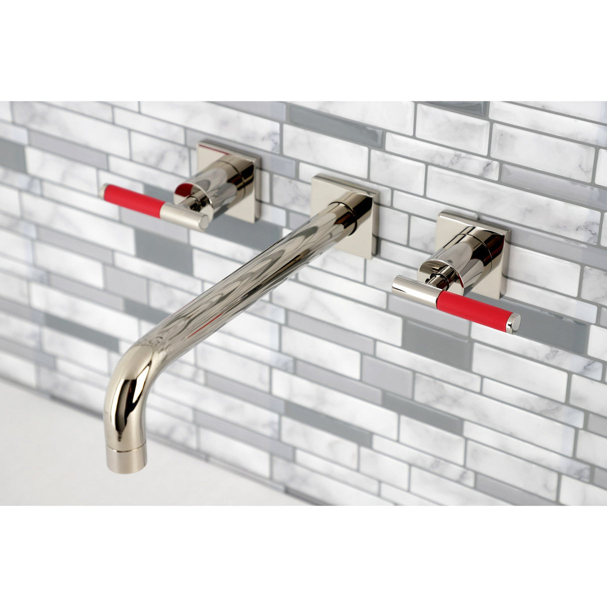 Kaiser KS6026CKL Two-Handle 3-Hole Wall Mount Roman Tub Faucet, Polished Nickel