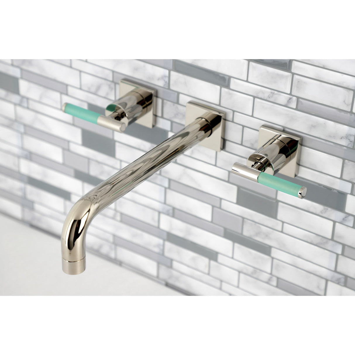 Kaiser KS6026CKL Two-Handle 3-Hole Wall Mount Roman Tub Faucet, Polished Nickel