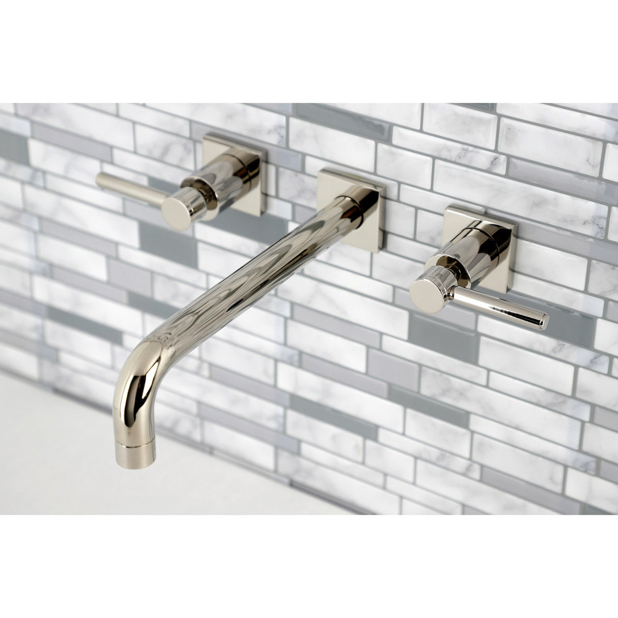 Concord KS6026DL Two-Handle 3-Hole Wall Mount Roman Tub Faucet, Polished Nickel