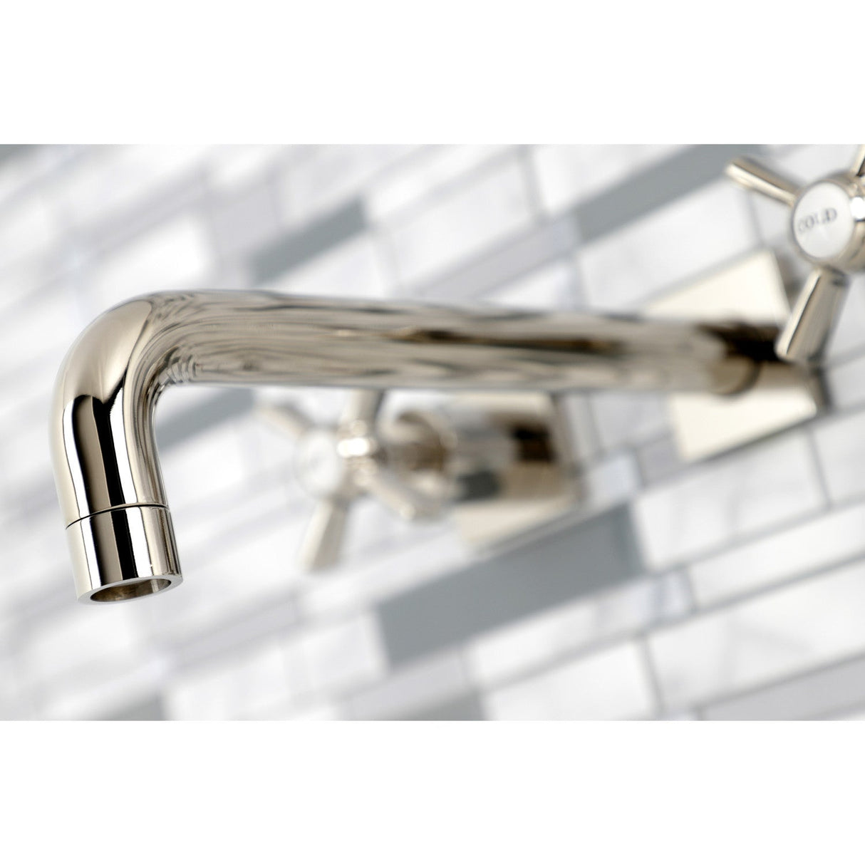 Millennium KS6026ZX Two-Handle 3-Hole Wall Mount Roman Tub Faucet, Polished Nickel