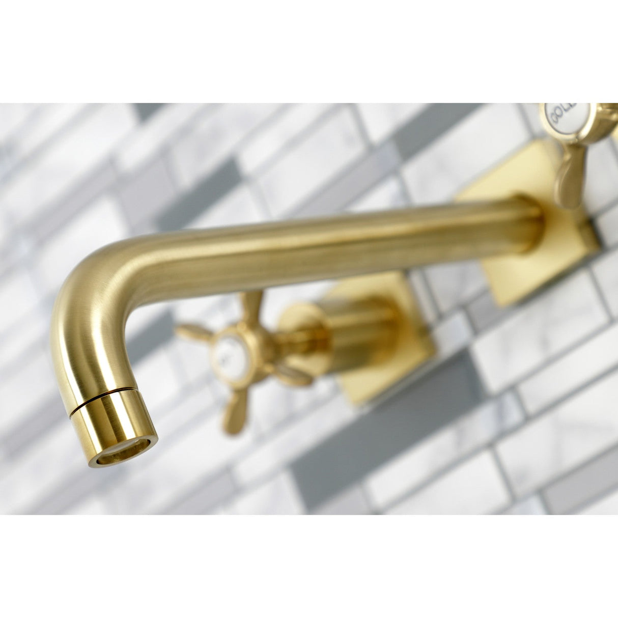 Essex KS6027BEX Two-Handle 3-Hole Wall Mount Roman Tub Faucet, Brushed Brass
