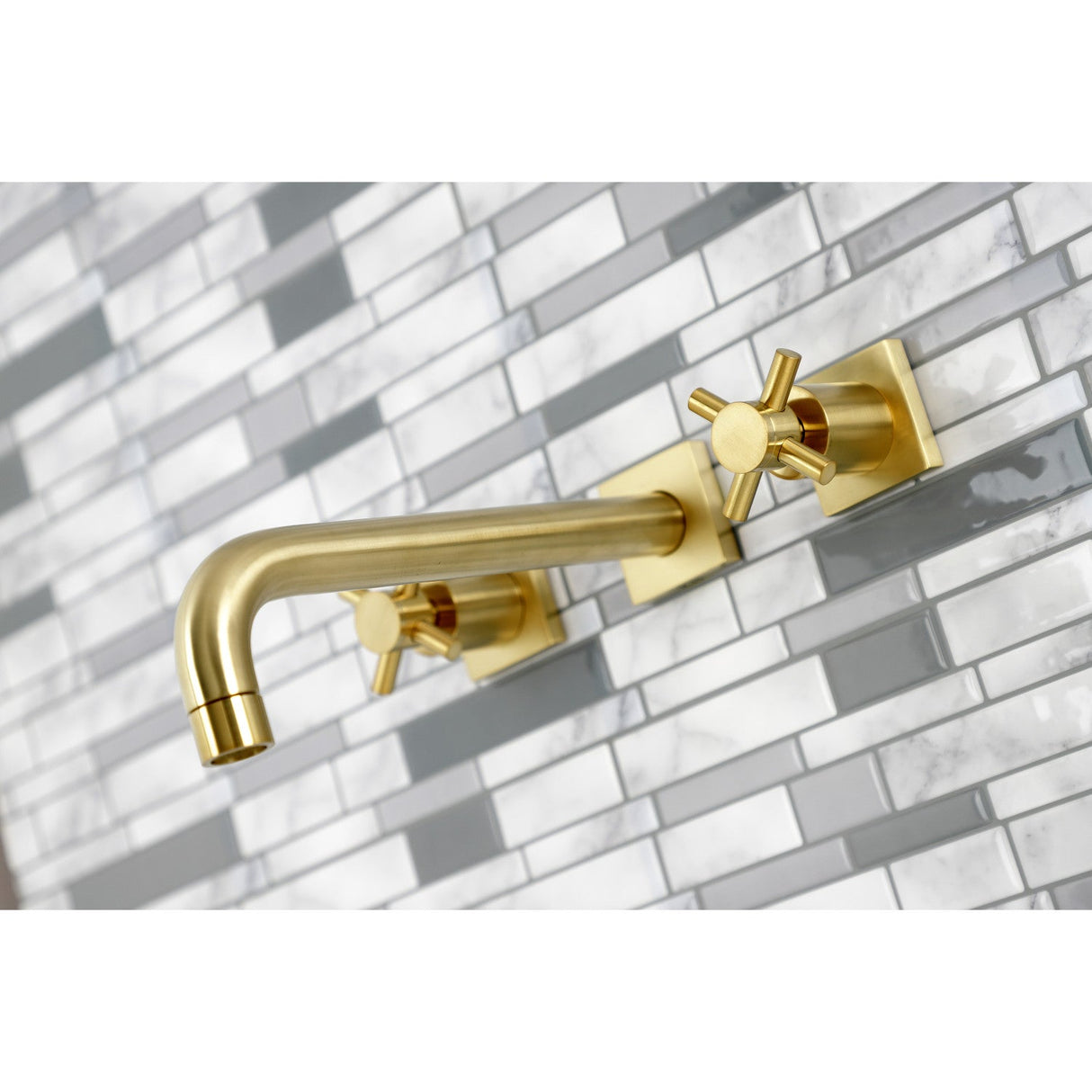 Concord KS6027DX Two-Handle 3-Hole Wall Mount Roman Tub Faucet, Brushed Brass