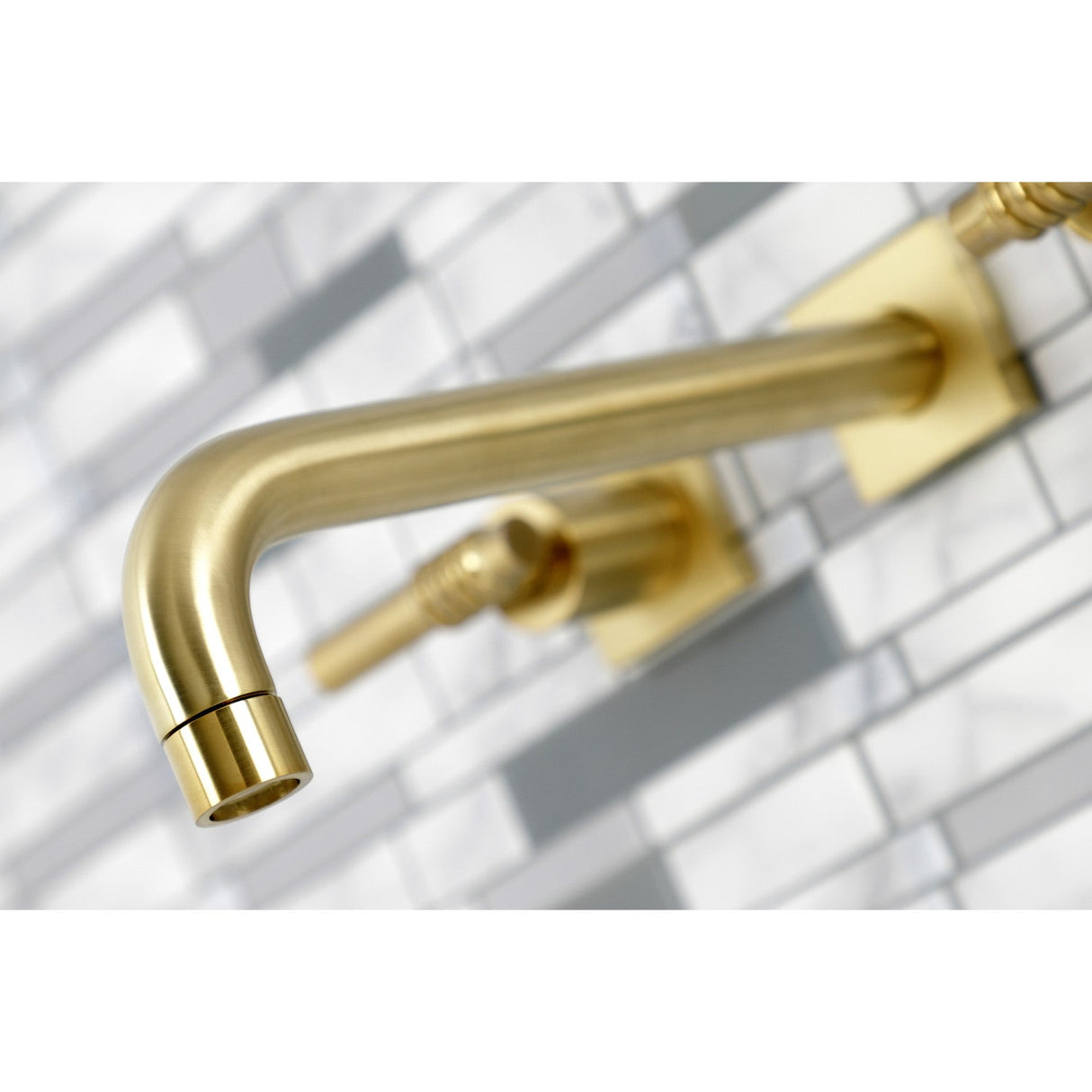 Milano KS6027ML Two-Handle 3-Hole Wall Mount Roman Tub Faucet, Brushed Brass