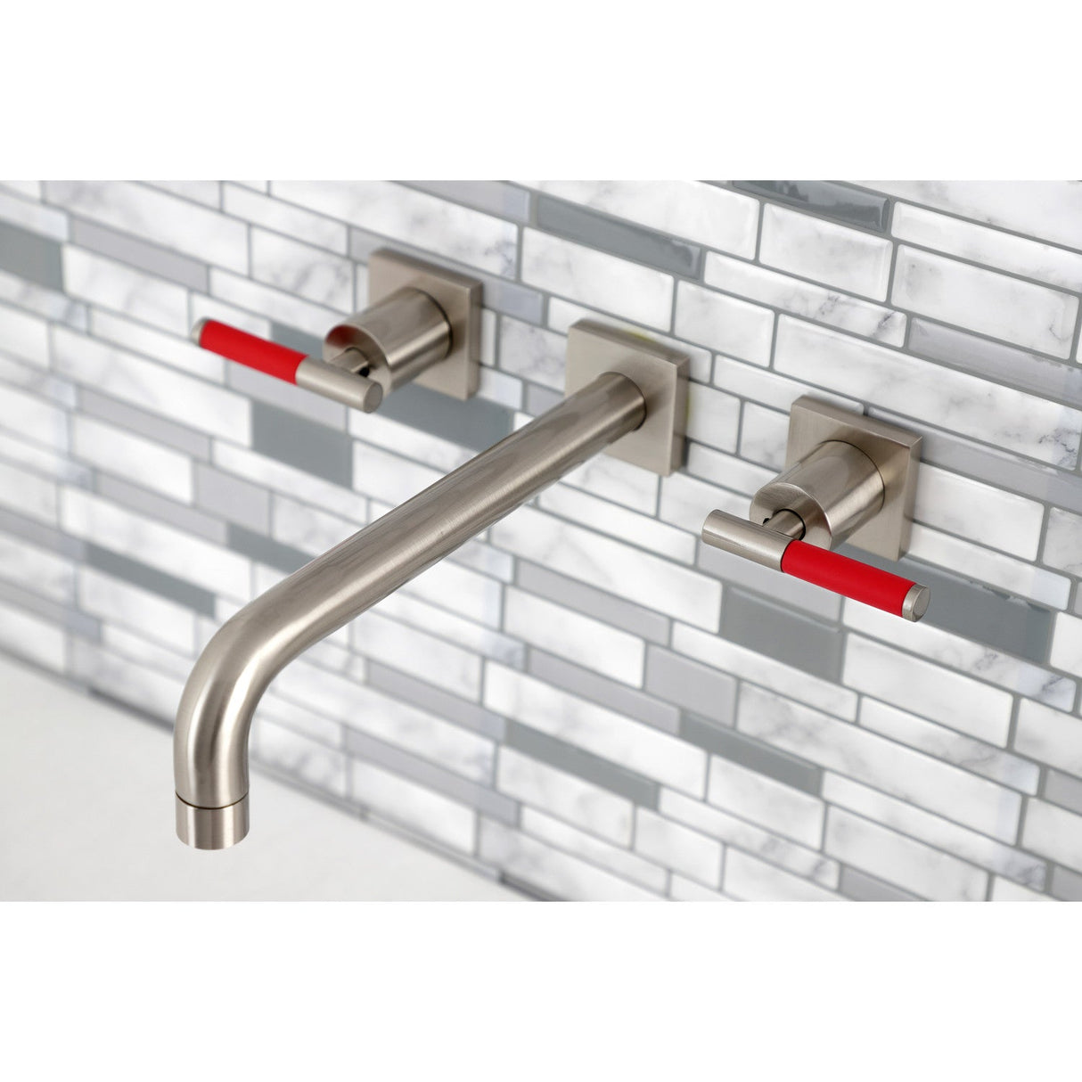 Kaiser KS6028CKL Two-Handle 3-Hole Wall Mount Roman Tub Faucet, Brushed Nickel