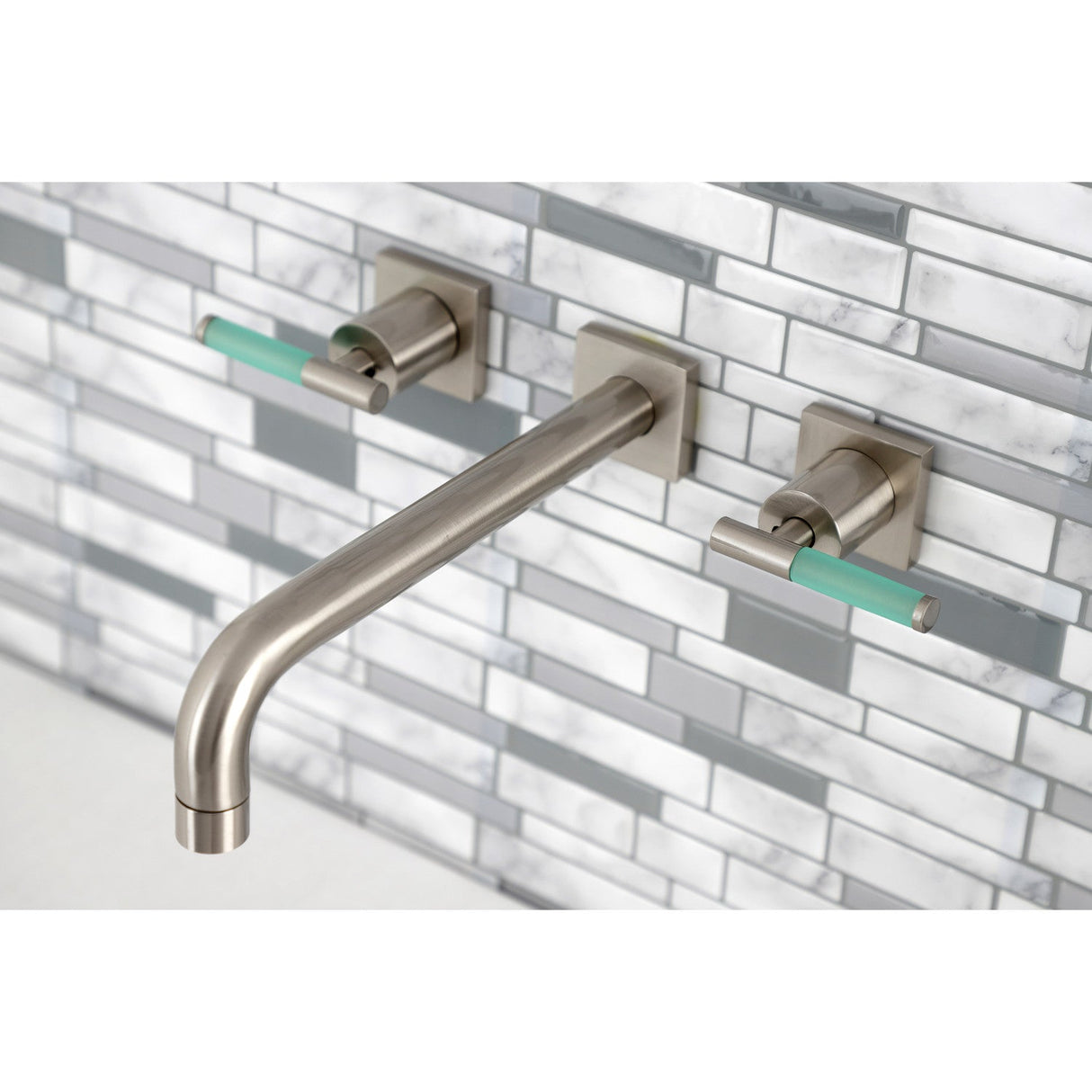 Kaiser KS6028CKL Two-Handle 3-Hole Wall Mount Roman Tub Faucet, Brushed Nickel