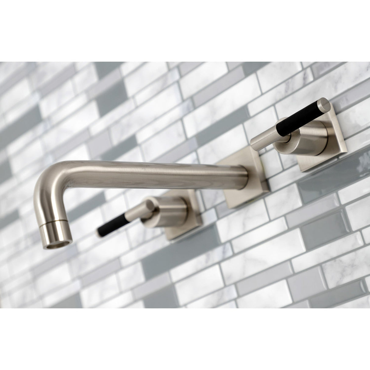 Kaiser KS6028CKL Two-Handle 3-Hole Wall Mount Roman Tub Faucet, Brushed Nickel
