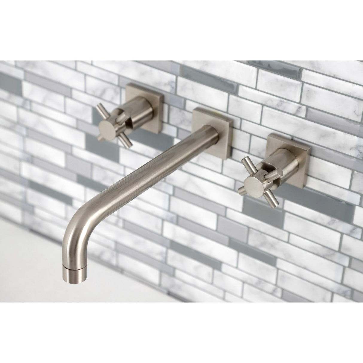 Concord KS6028DX Two-Handle 3-Hole Wall Mount Roman Tub Faucet, Brushed Nickel