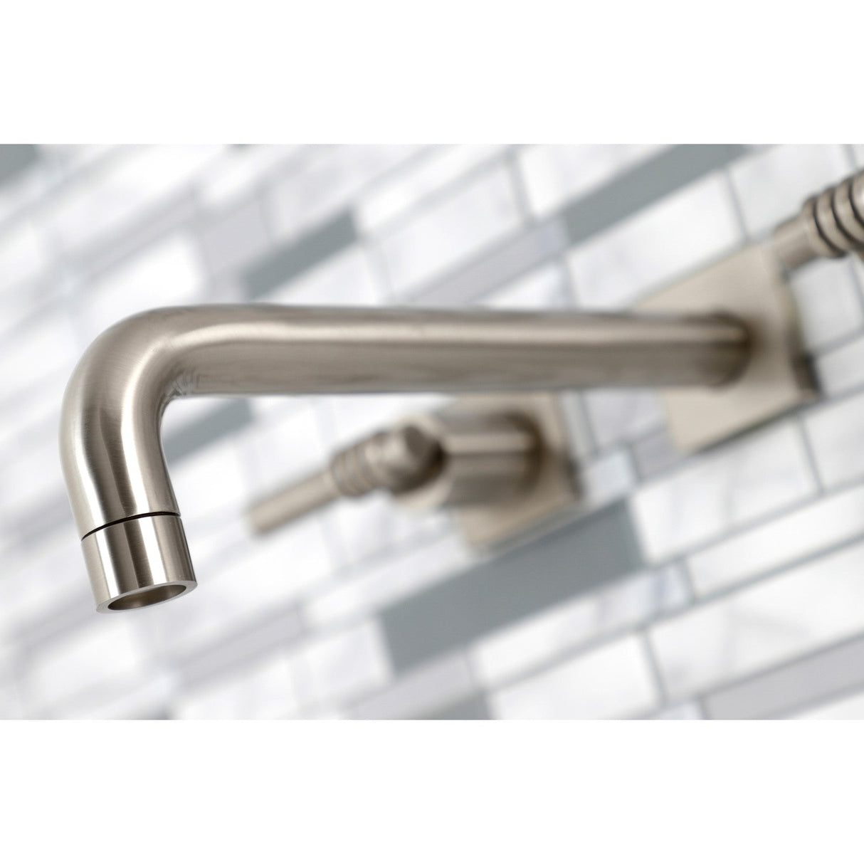Milano KS6028ML Two-Handle 3-Hole Wall Mount Roman Tub Faucet, Brushed Nickel