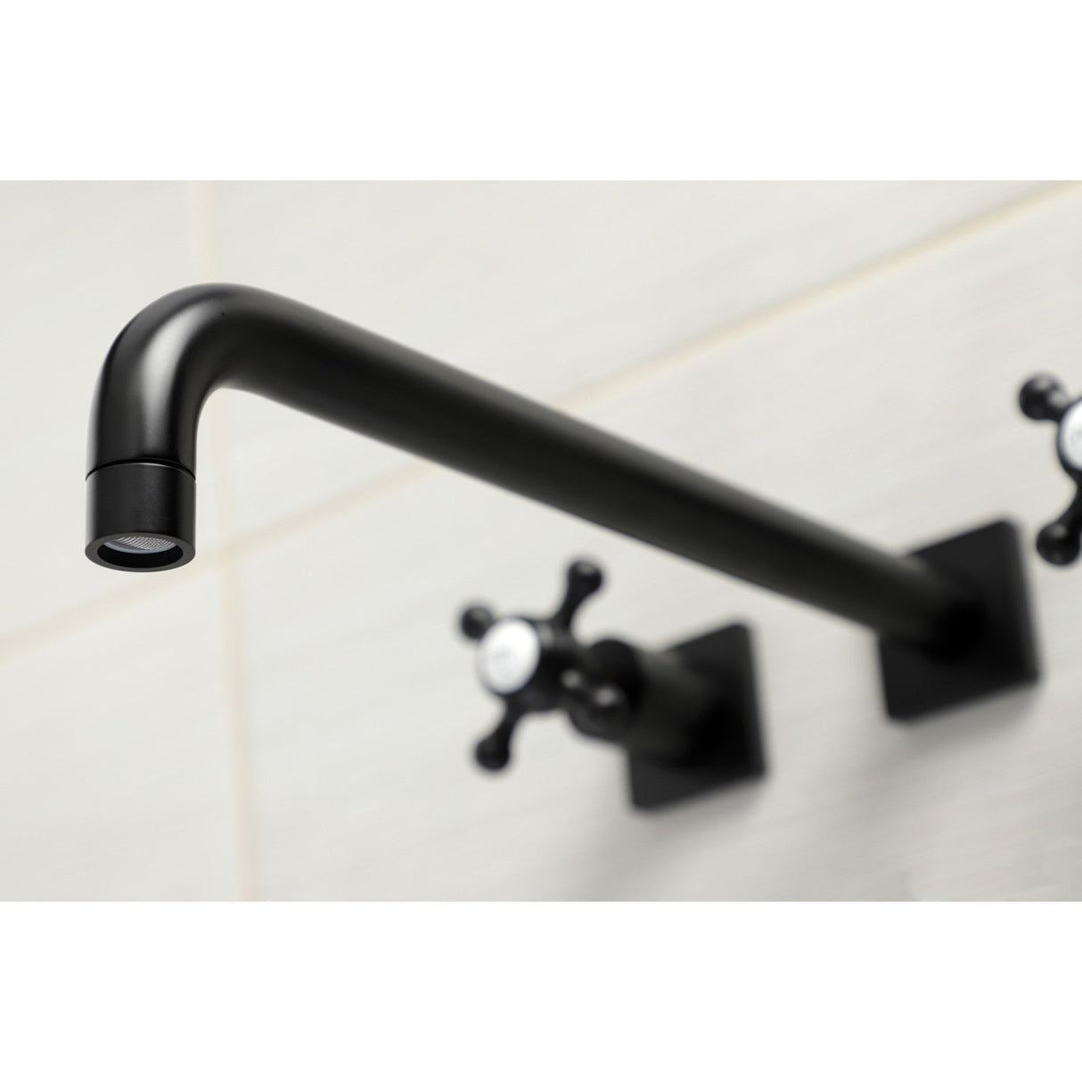 Metropolitan KS6040BX Two-Handle 3-Hole Wall Mount Roman Tub Faucet, Matte Black