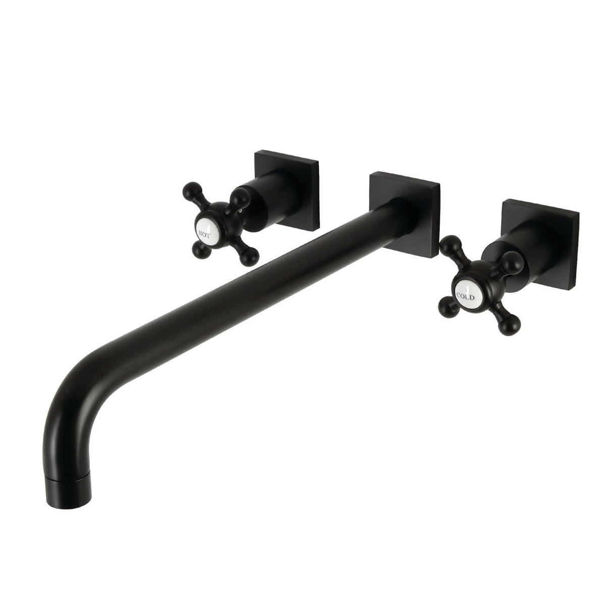 Metropolitan KS6040BX Two-Handle 3-Hole Wall Mount Roman Tub Faucet, Matte Black