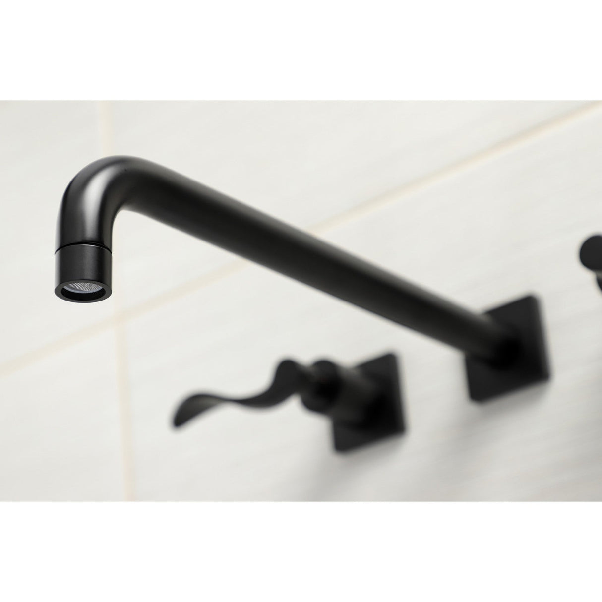 NuWave KS6040DFL Two-Handle 3-Hole Wall Mount Roman Tub Faucet, Matte Black