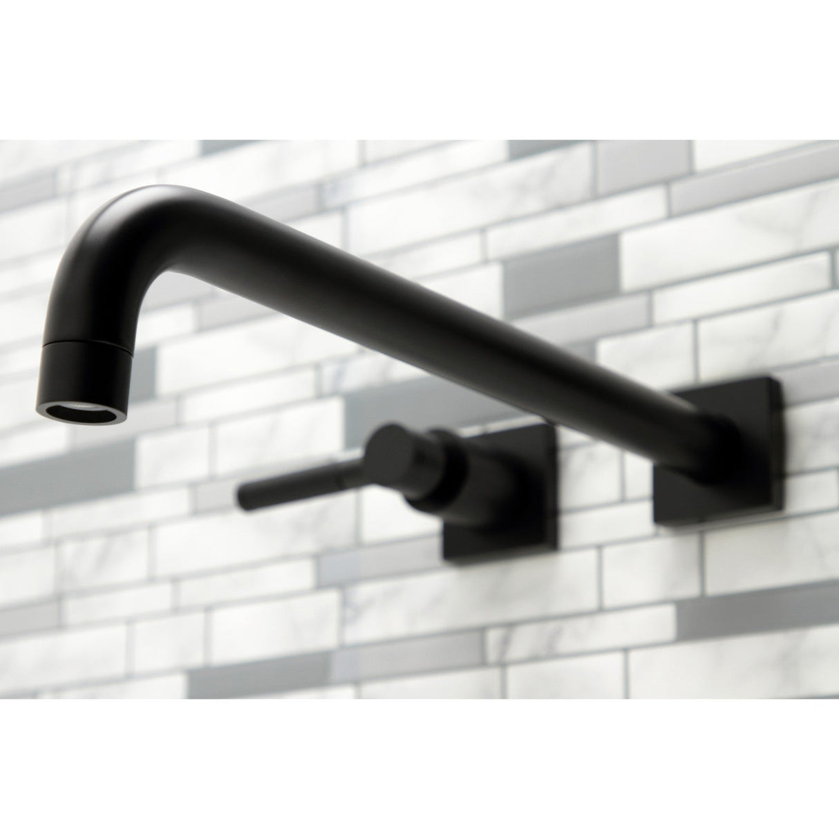 Kaiser KS6040DKL Two-Handle 3-Hole Wall Mount Roman Tub Faucet, Matte Black