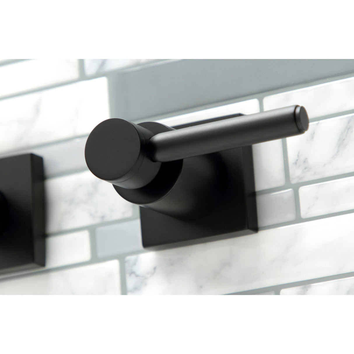 Concord KS6040DL Two-Handle 3-Hole Wall Mount Roman Tub Faucet, Matte Black