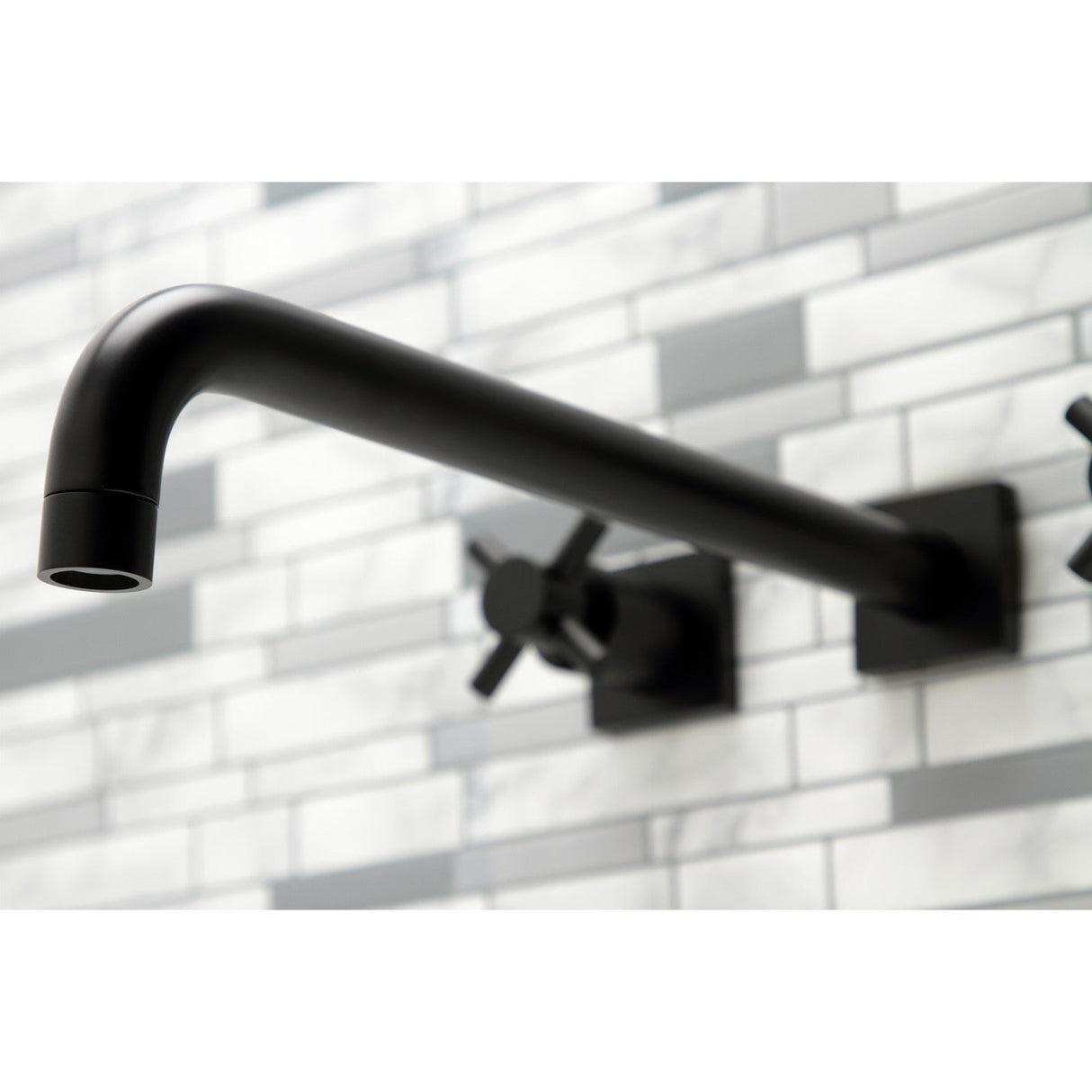 Concord KS6040DX Two-Handle 3-Hole Wall Mount Roman Tub Faucet, Matte Black