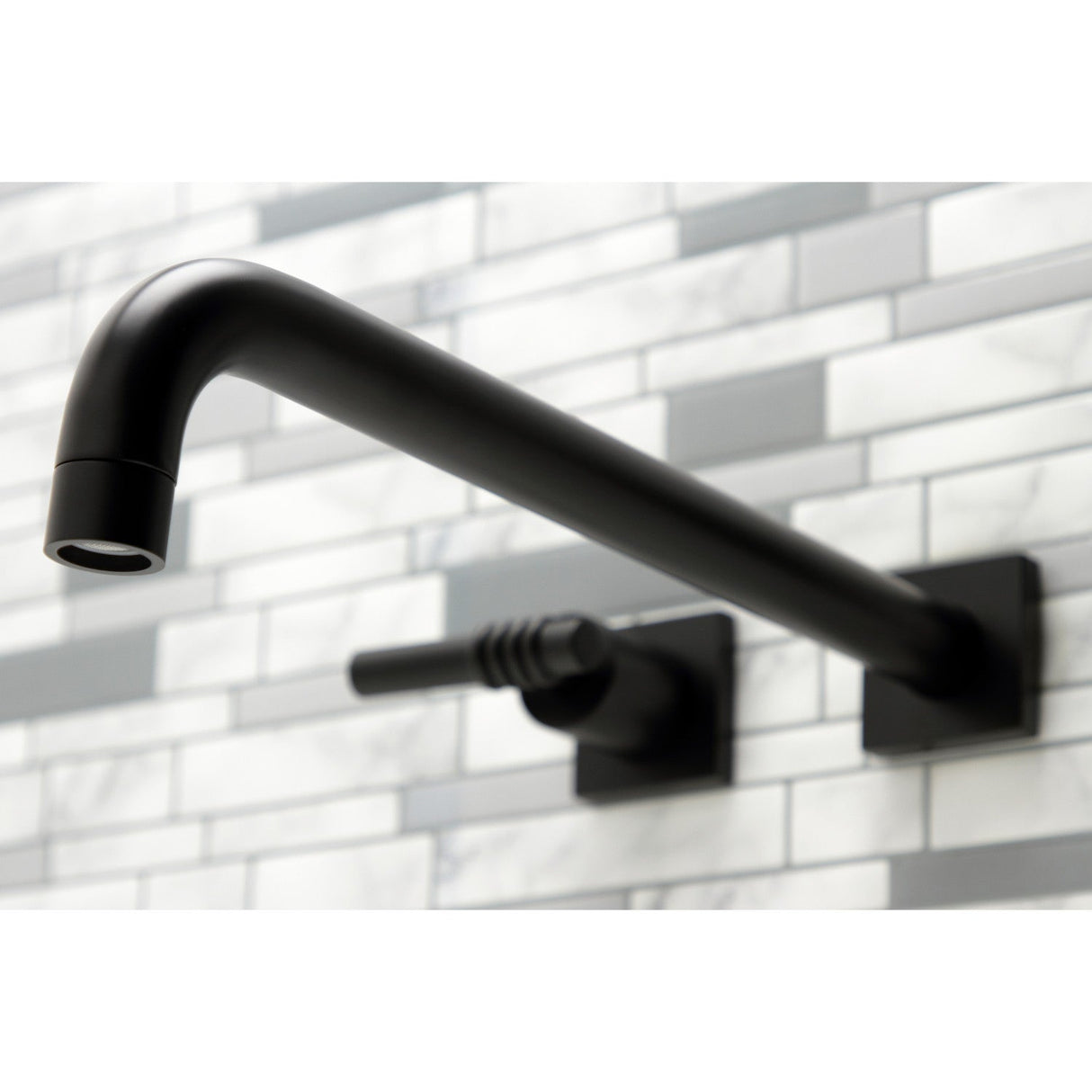 Milano KS6040ML Two-Handle 3-Hole Wall Mount Roman Tub Faucet, Matte Black