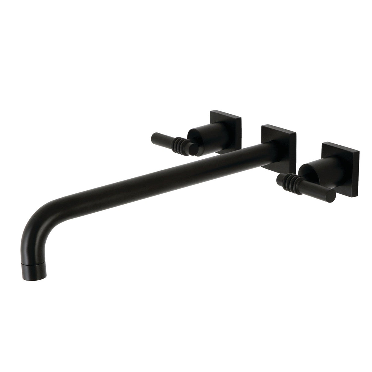 Milano KS6040ML Two-Handle 3-Hole Wall Mount Roman Tub Faucet, Matte Black