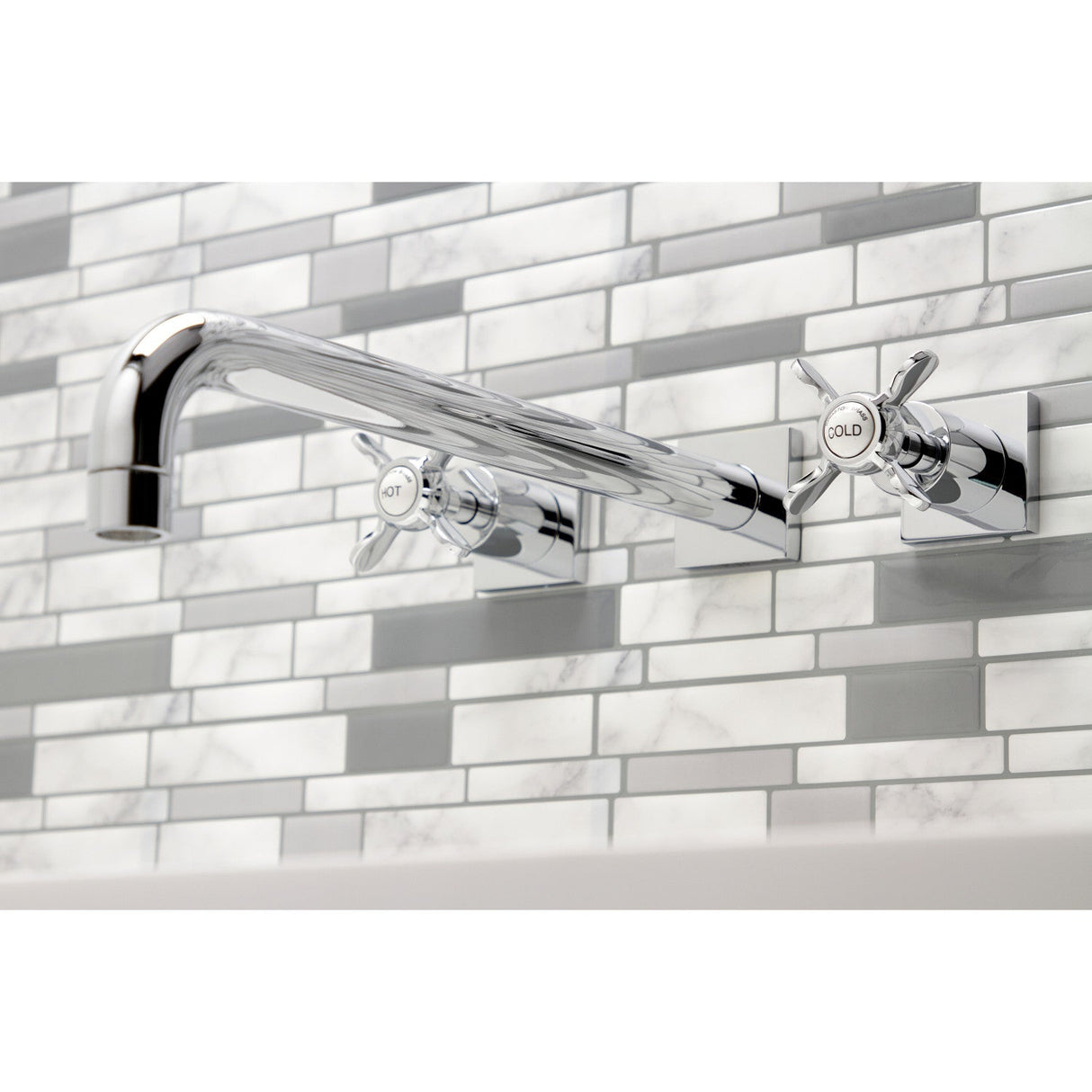 Essex KS6041BEX Two-Handle 3-Hole Wall Mount Roman Tub Faucet, Polished Chrome