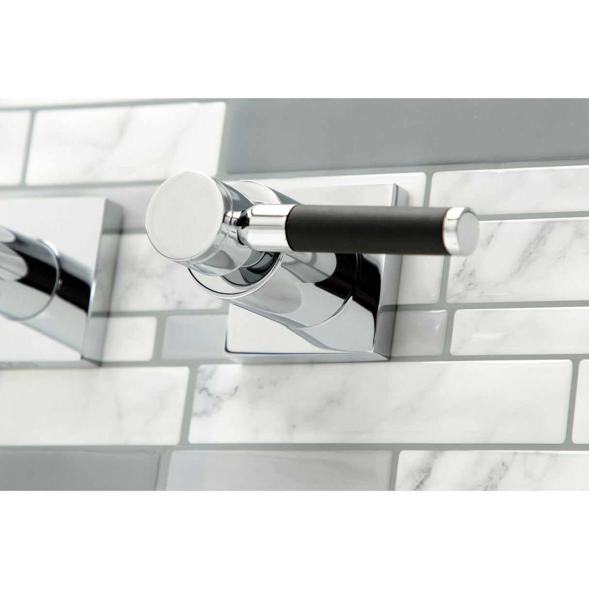 Kaiser KS6041DKL Two-Handle 3-Hole Wall Mount Roman Tub Faucet, Polished Chrome