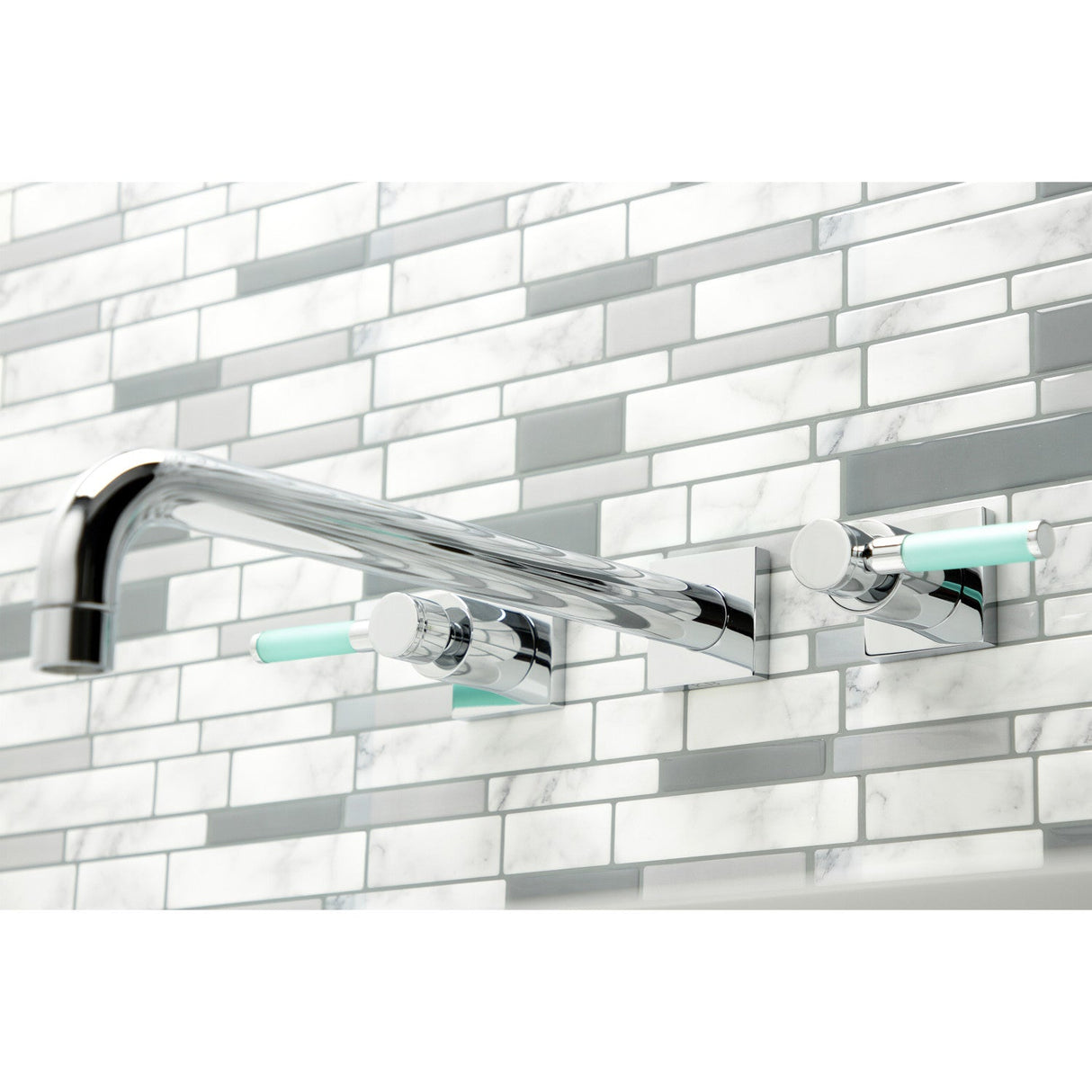 Kaiser KS6041DKL Two-Handle 3-Hole Wall Mount Roman Tub Faucet, Polished Chrome