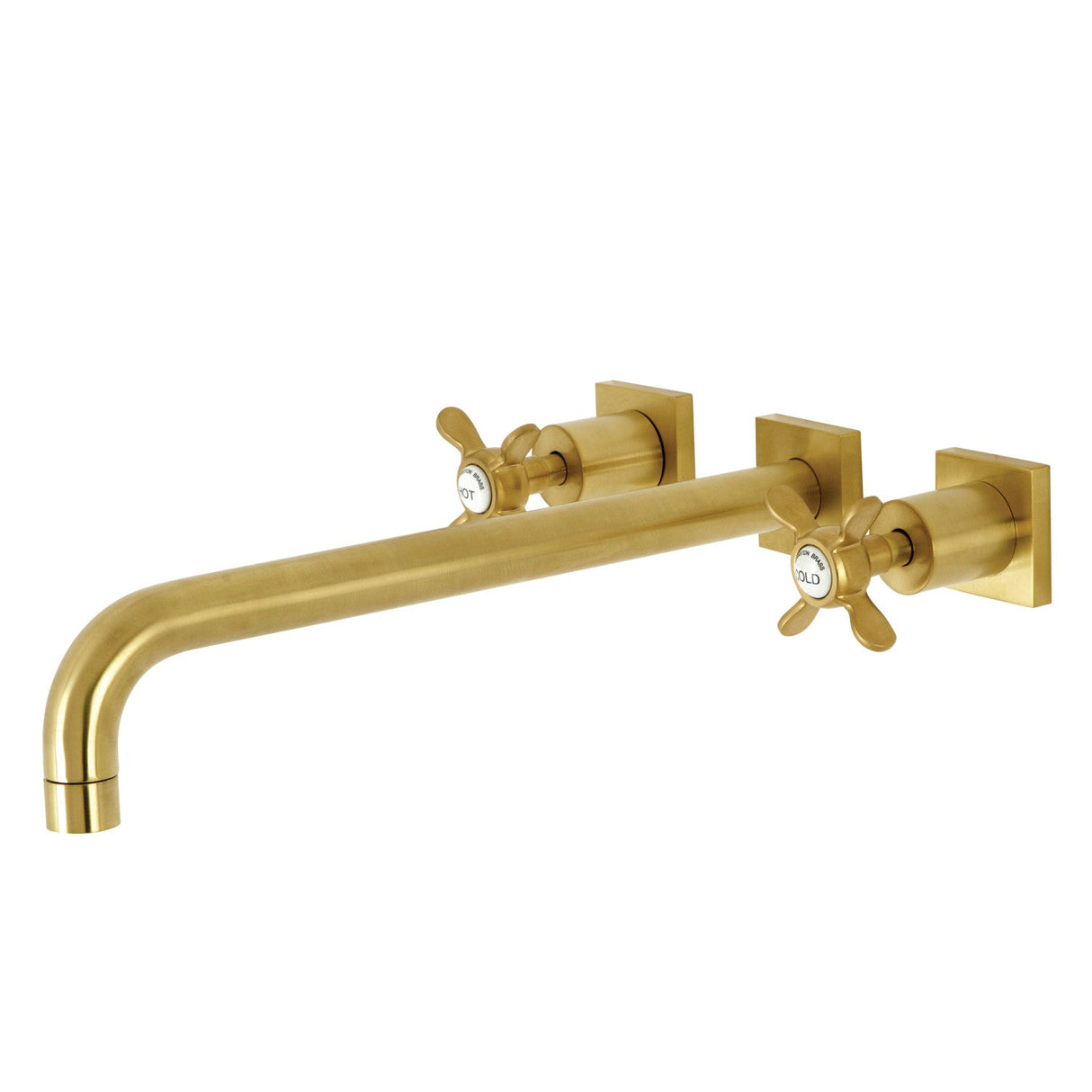 Essex KS6047BEX Two-Handle 3-Hole Wall Mount Roman Tub Faucet, Brushed Brass