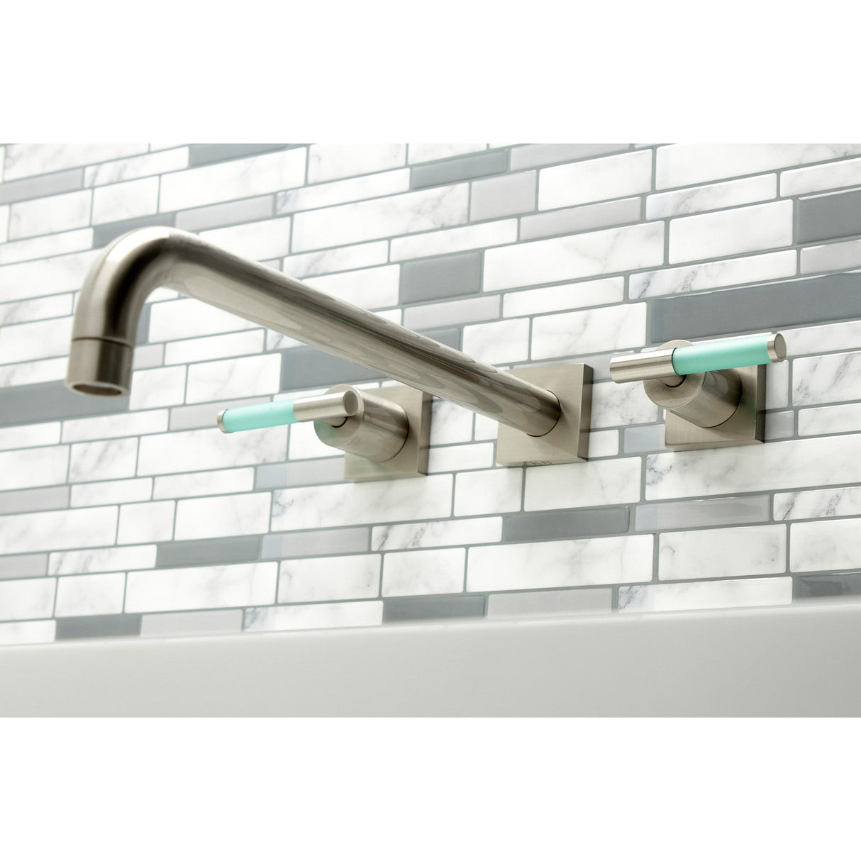 Kaiser KS6048CKL Two-Handle 3-Hole Wall Mount Roman Tub Faucet, Brushed Nickel
