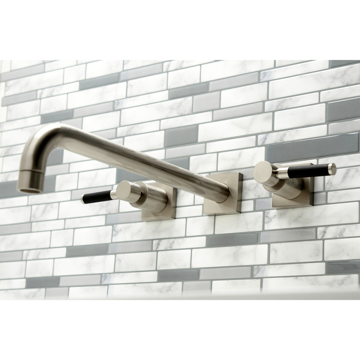 Kaiser KS6048DKL Two-Handle 3-Hole Wall Mount Roman Tub Faucet, Brushed Nickel