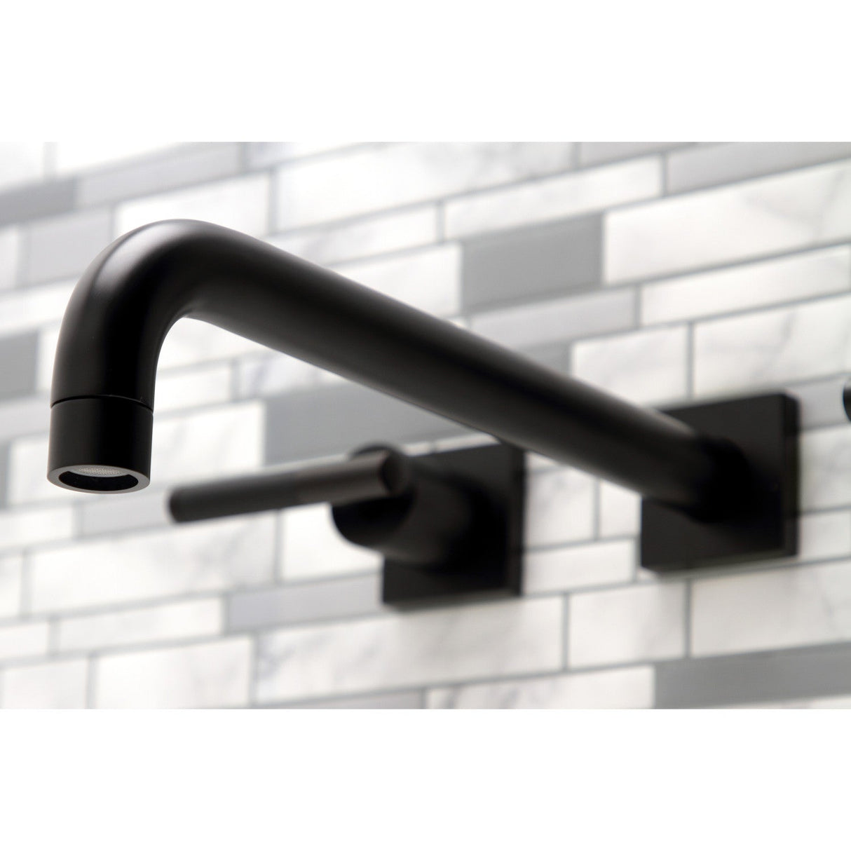 Kaiser KS6050CKL Two-Handle 3-Hole Wall Mount Roman Tub Faucet, Matte Black