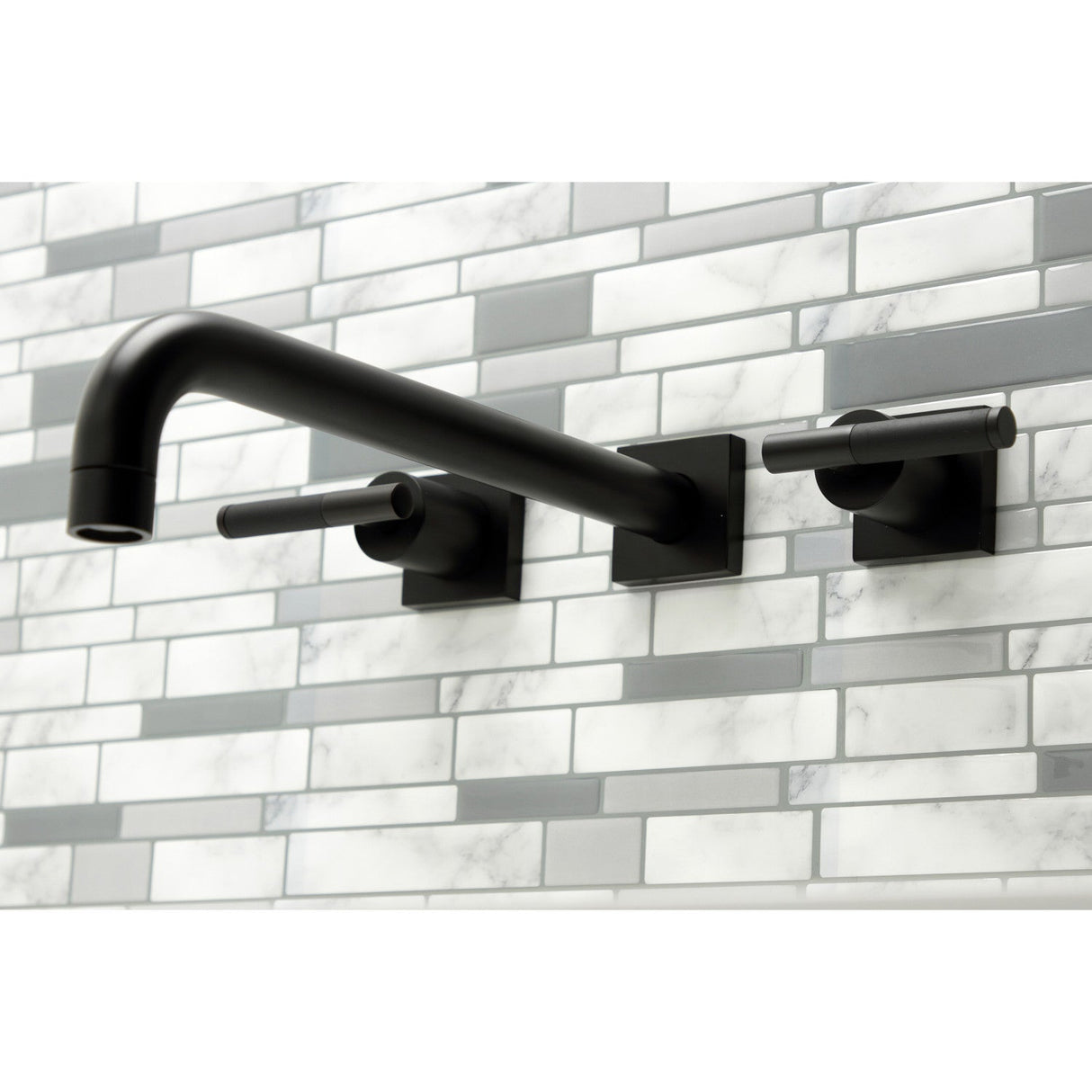 Kaiser KS6050CKL Two-Handle 3-Hole Wall Mount Roman Tub Faucet, Matte Black