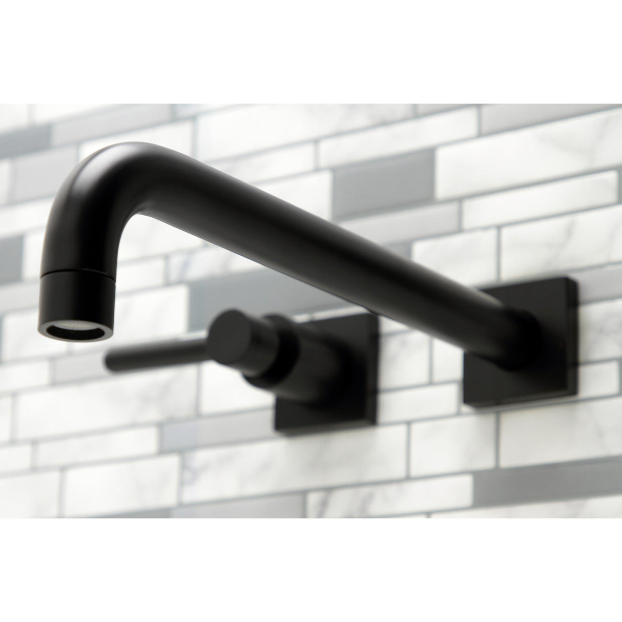 Concord KS6050DL Two-Handle 3-Hole Wall Mount Roman Tub Faucet, Matte Black
