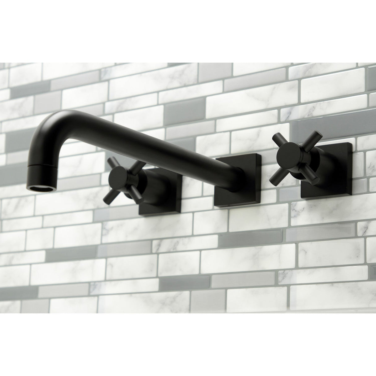 Concord KS6050DX Two-Handle 3-Hole Wall Mount Roman Tub Faucet, Matte Black